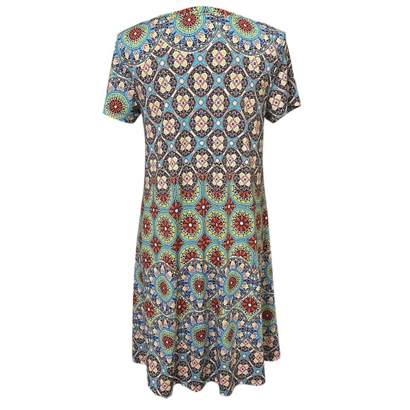 Spense Boho Mandala Floral Dress Medium Retro Vibrant Print Pockets - Picture 2 of 5